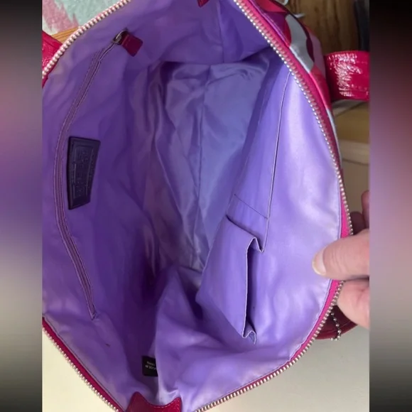 VTG Y2K Coach Poppy Glam Tote Bag RARE Pink Geometric OpArt Kaleidoscope Barbie - Picture 7 of 10